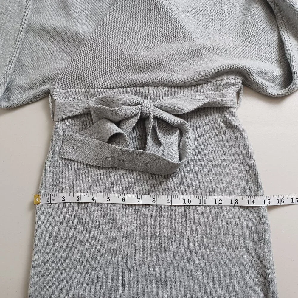 Crossover V-neck Mini Sweater Dress - Picture 11 of 15